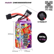 Gaoneng GNB 22.8HV 1300mAh 120C 6S Lipo Battery with XT60 Plug GNB1300/120-6SP for FPV Drone RC Airp