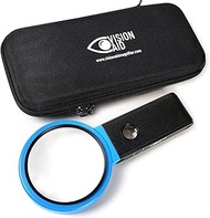 Vision Aid 30x Hands-Free Magnifier with Ultra Bright 36 LED Lights and Case - 40x Loupe Magnifying 