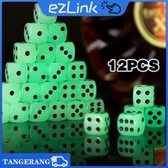 12 Buah Dadu Glow In The Dark Bahan Resin 16MM