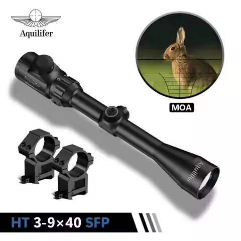Aquilifer HT 3-9x40 SFP Rifle Scope 22LR Rimfire Hunting Gear Sight AR15 Hunting Optics Red Green Il