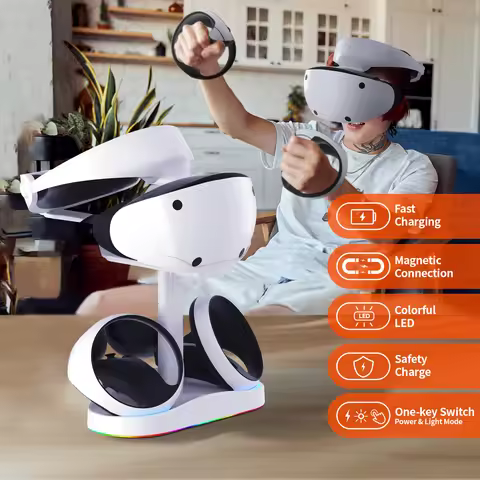 Controller Charging Dock for PS5 VR2 Charging Station with VR Headset Holder Display Stand PS VR2 Co