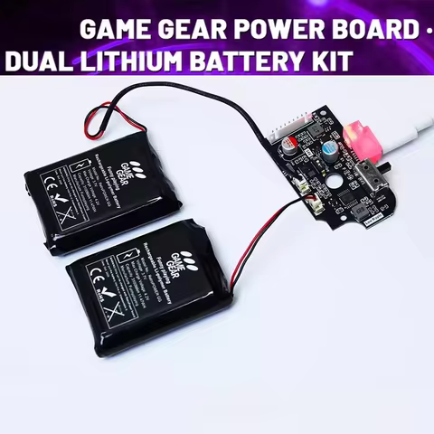 SG Game Gear 6200mAh Power Board Mod USB-C Fast Charge Dual Li-Po VA0-VA5 Low Ripple IPS/Original Su
