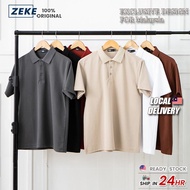ZEKE A0016 Men Polo Shirt Plain Cotton Microfiber Short-sleeved Loose Fit All-match Casual Lelaki Be