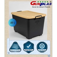 50 LITER CONTAINER BOX + WHEELS - Plastic Box Container / Container Box GUNPLAS Storage/