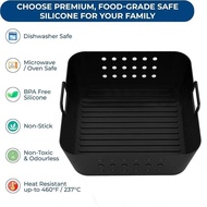 Reusable 7.87inch Square Air Fryer Silicone Liners for Ninja AF180 AF140 Air Fryer for Philips HD927