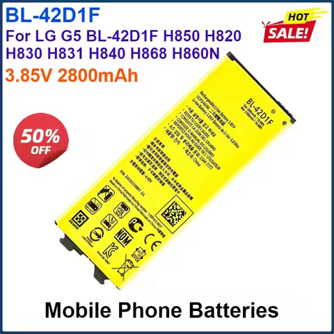 3.85V 2800mAh Mobile Phone Batteries For LG G5 BL-42D1F H850 H820 H830 H831 H840 H868 H860N H860 LS9
