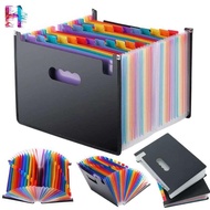 Expandable File Folder 24 Pockets Multicolor Accordion A4 Letter Organizer Plastic Portable Storage 