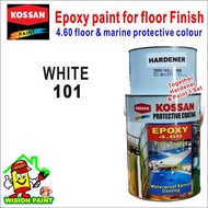 WHITE 101 ( 1L ) KOSSAN 4.60 EPOXY PAINT FLOOR COATING FINISH UNDERWATER MARINE PAINTING SYSTEM GUIDE