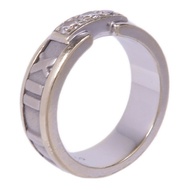 TIFFANY＆CO 18K白金Vintage Atlas Ring With Diamonds鑽石戒指US#4