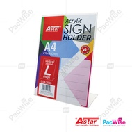 Astar SSA2880 Acrylic Stand A4 Paper <L Shape> Holder Paling Murah