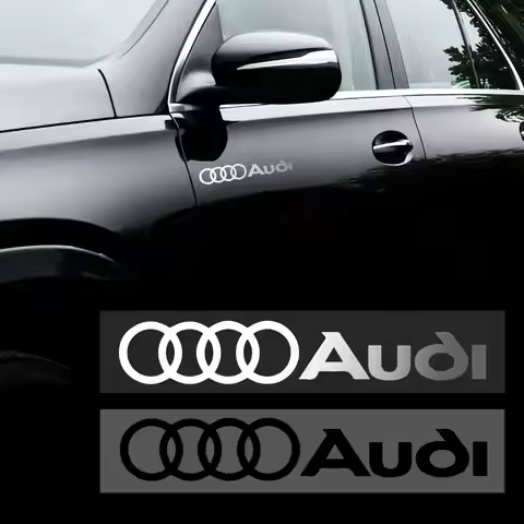 2pcs Car Body Emblem Stickers Trunk Window Badge Decoration Decal For Audi Sline A4 B8 8P Q3 Q5 Q7 Q