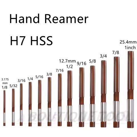 Reamer 1/8 3/16 1/4 5/16 3/8 1/2 5/8 3/4 5/32 7/16 9/16 7/8 1inch H7 HSS Hand Reamer CNC Straight Sh
