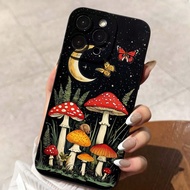 Night Sky Mushroom Pattern Phone Case Compatible With Apple 16 Pro Max, 14, 13, 12, 11 Pro Max, XS M