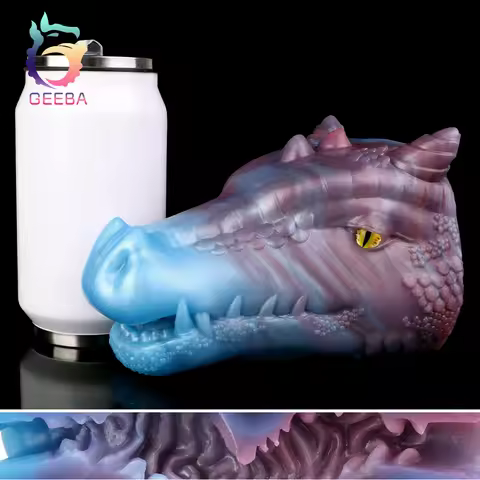 GEEBA Net Weight 928g Lifelike Blue Dragon Head Onahole Fantasy Masturbation Sleeve Silicone Male Ma