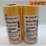 COMBO of 6 rolls (01 piece) 3M 243J PLUS 20mm, 18 meters long, PAPER ADHESIVE TAPE RUNNING PAINT COV