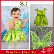 Tinkerbell Costume For Baby Girl Princess Organza Kids Terno For Girls Set With Wings Crown Party Wedding Dress For Ninang