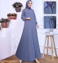 GAMIS WANITA MODEL ABAYA WARNA ABU ABU