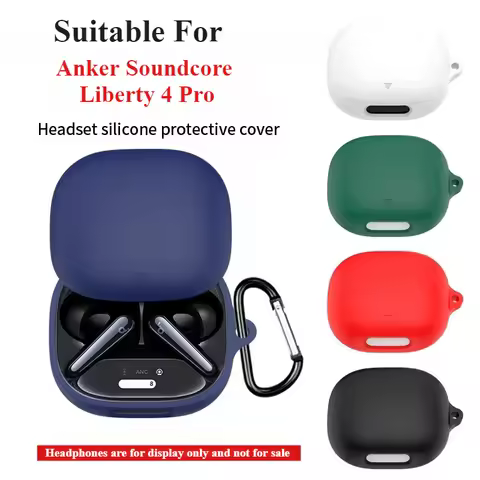 Silicone Carrying Case For Anker Soundcore Liberty 4 Pro Earphone Dustproof Scratchproof Scratch Res