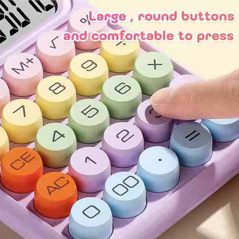 1pc Keyboard Calculator Office 12-digit Mechanical Calculator Cute Candy Color Calculator Desktop St