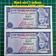 (A44) rm1 siri kedua duit kertas lama duit lama barang lama mata wang lama duit syiling lama rm1 lam