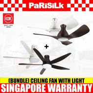 (FREE INSTALLATION)(Bundle) KDK E48GP + U60FW Ceiling Fan with Light (48 | 60-inch)