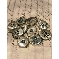 Hadiah Pinggan Bulat Buatan Tangan Kek Perak Tersuai Vintage Perak Tulen Tersuai S999 Loket Ukiran A