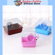 Portable Hamster Cage Small Pet Cage Hamster House With Running Wheel Water Bottle Food Basin