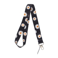 12Pcs Daisy Flower Neck Strap Keychain Lanyard For Keys ID Card Badge Holder DIY Hang Rope Neckband Keycord Webbing Ribbon