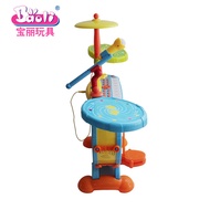 Authentic children's jazz drums drums percussion instruments children's musical instruments sound toys children's electronic organ with microphone.