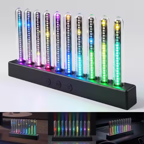 Audio Visualizer LED Bar for Music Studio Desk Relaxing Patterns Fun Display Multi Color Mode Car Da