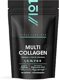Multi Collagen Protein Capsules - Types I, II, III, V & X - Wild Caught Marine, Grass Fed Bovine, Eg