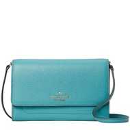 Kate Spade Harlow Wallet On a String in Stone Blue