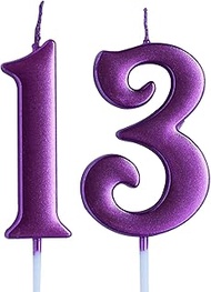 Pink 13th Birthday Candle, Number 13 Years Old Candles Cake Topper, Girl Party Decorations, Supplies