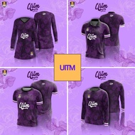 JERSI UITM FLORAL EDITION sesuai untuk student dan alumni staf muslimah short sleeve collar dan long
