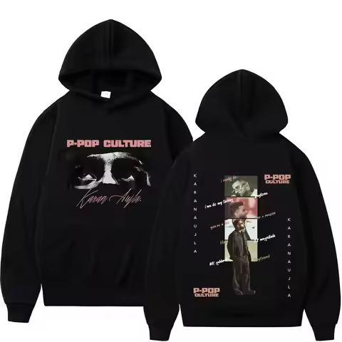 Rapper Karan Aujla P-POP Culture Tour 2026 Graphic Hoodie Men Women Vintage Pullover Long Sleeves Fa