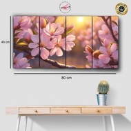 Pajangan Dinding BUNGA SAKURA 1Set 80cm x 40cm Poster kayu