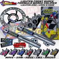 Lighten Front Shock Jrp Sticker Holo + Formula 8.1 + Disc Black + Earls Hose Wave Xrm RS125 Raider