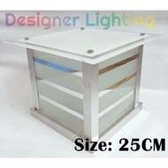 [25cm] Outdoor Pillar Light Modern Gate Light Modern Non-Rusting Glass Gate Lampu Pagar Lampu Tembok