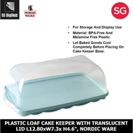 Nordic Ware Plastic Loaf Cake Keeper With Translucent Lid L12.80xW7.3xH4.6"