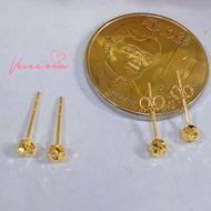 VENEZIA DIACUT 18K BALL EARRING SAUDI GOLD