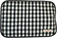 90121L Workbox Cool Pillow, with Cover, Gingham Check, L, Black, W 14.4 x H 9.4 inches (36.5 x 24 cm