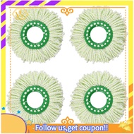 【W】4 Pack  Mop Replacement Head for    Mop System, Large Microfiber Round  Mop Refills Head