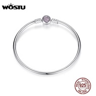 Authentic 100% 925 Sterling Silver Bangle Fit Bracelet Charm Bead Bangle for Women Luxury Jewelry Or