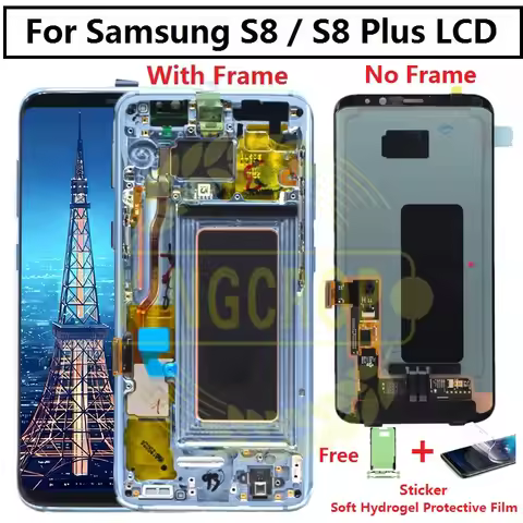 For Samsung S8 LCD with Frame Replacement for SAMSUNG Galaxy S8 Plus LCD G955 S8 G950 G950F Display 