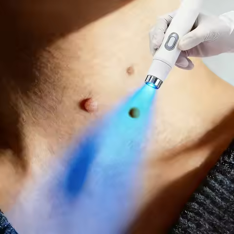 Portable Painless Blue Light Wart Remover, Easy To Clean Home Daily Skin Care Wart Removal Tool