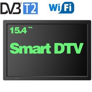 15.4 Inch  WIFI Smart Tv  Rechargeable Portable Mini Digital TV With DVB-T2 Digital Tv Built in Yout