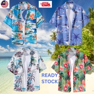Kemeja Lelaki Summer Men Shirt Kain Batik Printed Shirts Short Sleeve Button Shirts Casual Summer Be