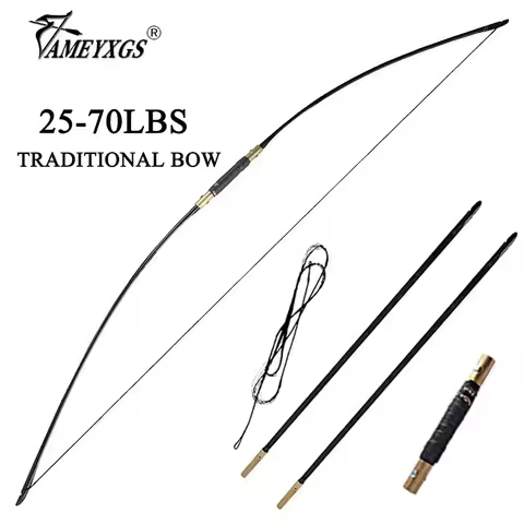 64" Archery Traditional Bow 20-120lbs Split Longbow Left/right Hand Universal Epoxy Material Hunting