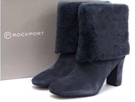 全新 Rockport 真皮短靴  麂皮+羊毛 防滑