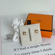 HERMES Mini pop H耳環 - 奶茶金